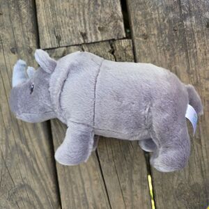 Aurora Eco Nation Gray 10" Standing Rhinoceros Stuffed Animal Recycled Materials